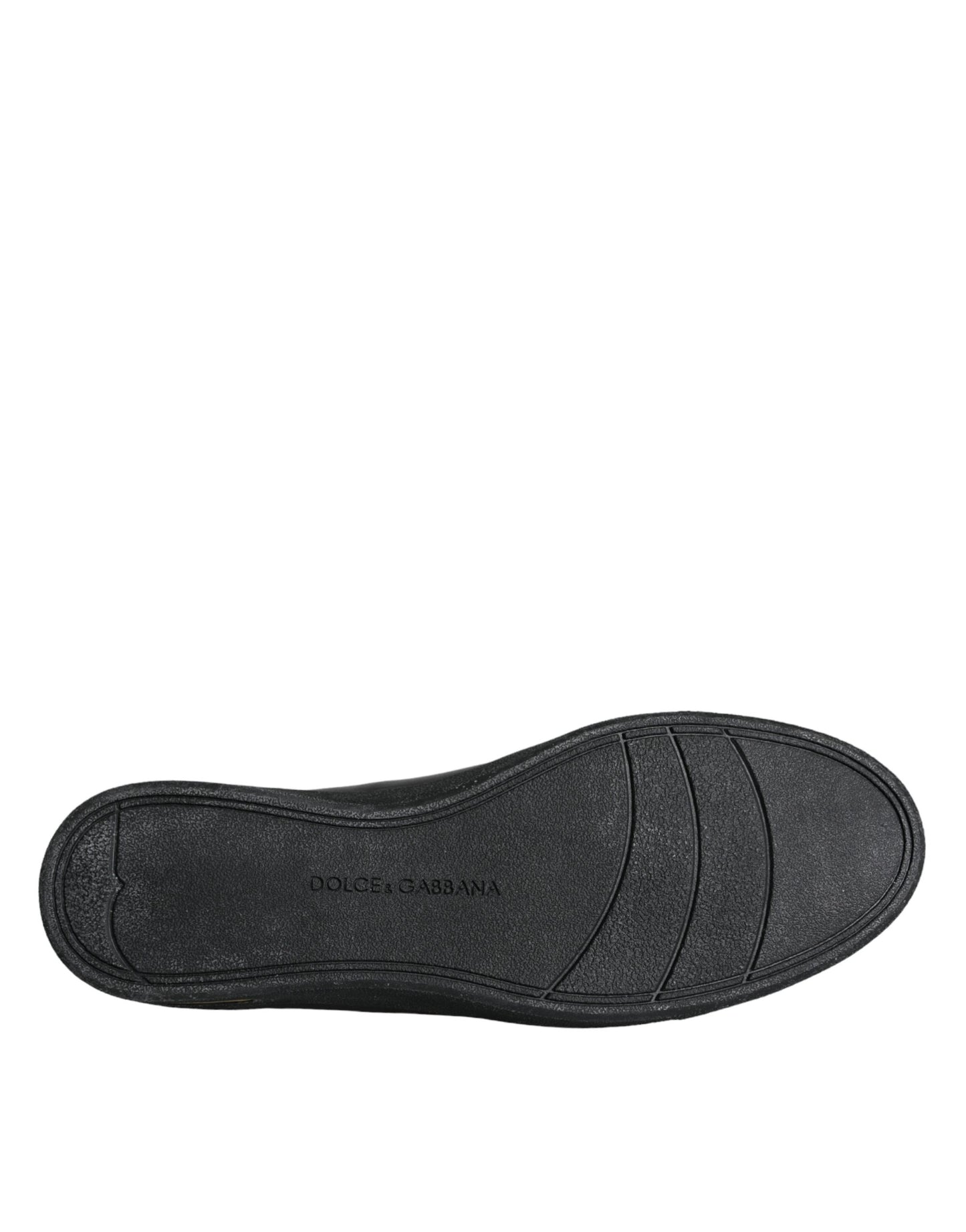 Dolce &amp; Gabbana Scarpe da ginnastica classiche in pelle nera dorata