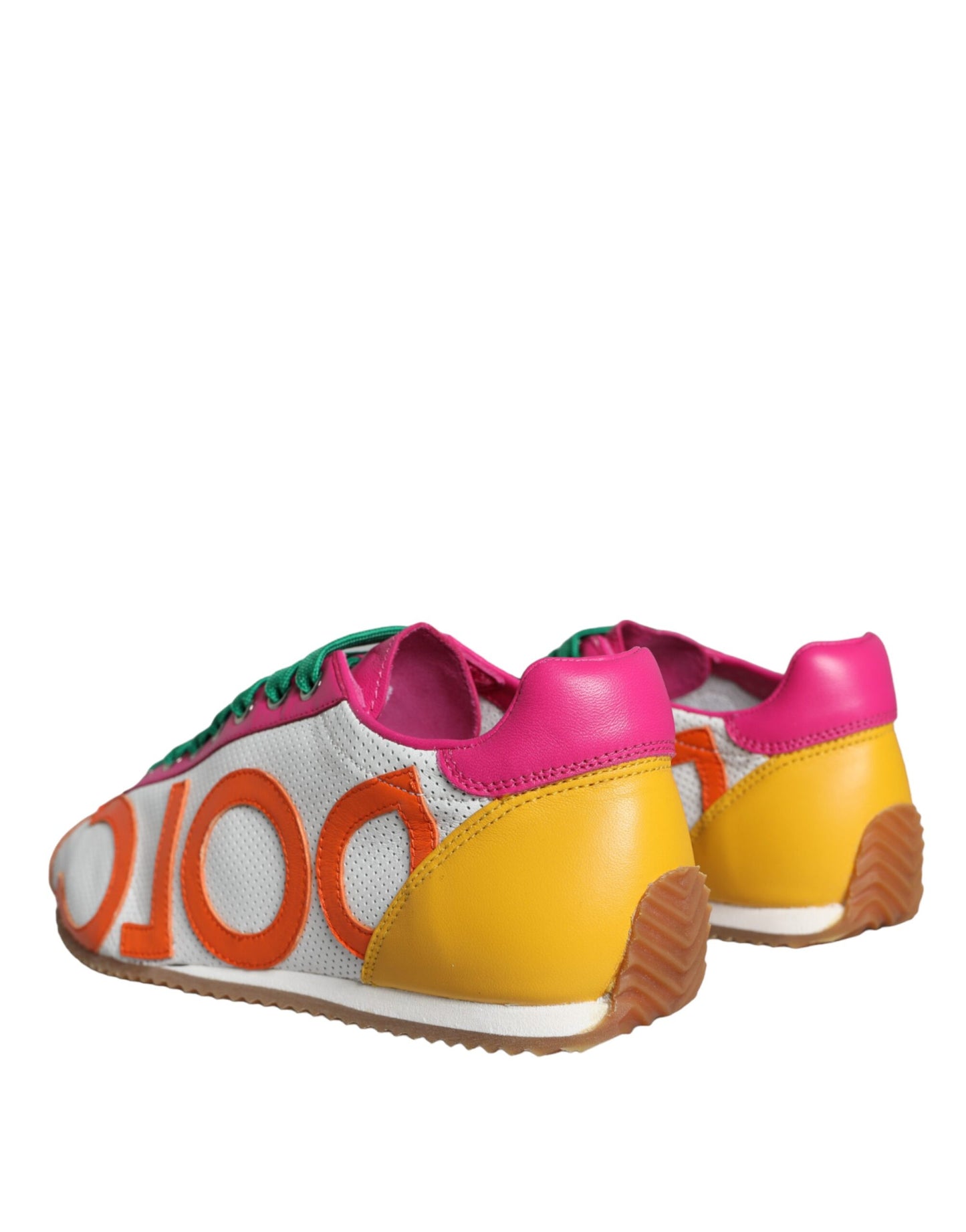 Dolce &amp; Gabbana Multicolor Leather Logo Casual Sneakers Scarpe