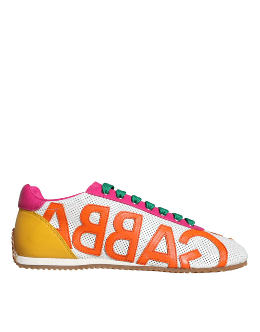 Dolce &amp; Gabbana Multicolor Leather Logo Casual Sneakers Scarpe