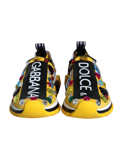 Dolce &amp; Gabbana Sneakers con cristalli Sorrento gialli Scarpe da donna