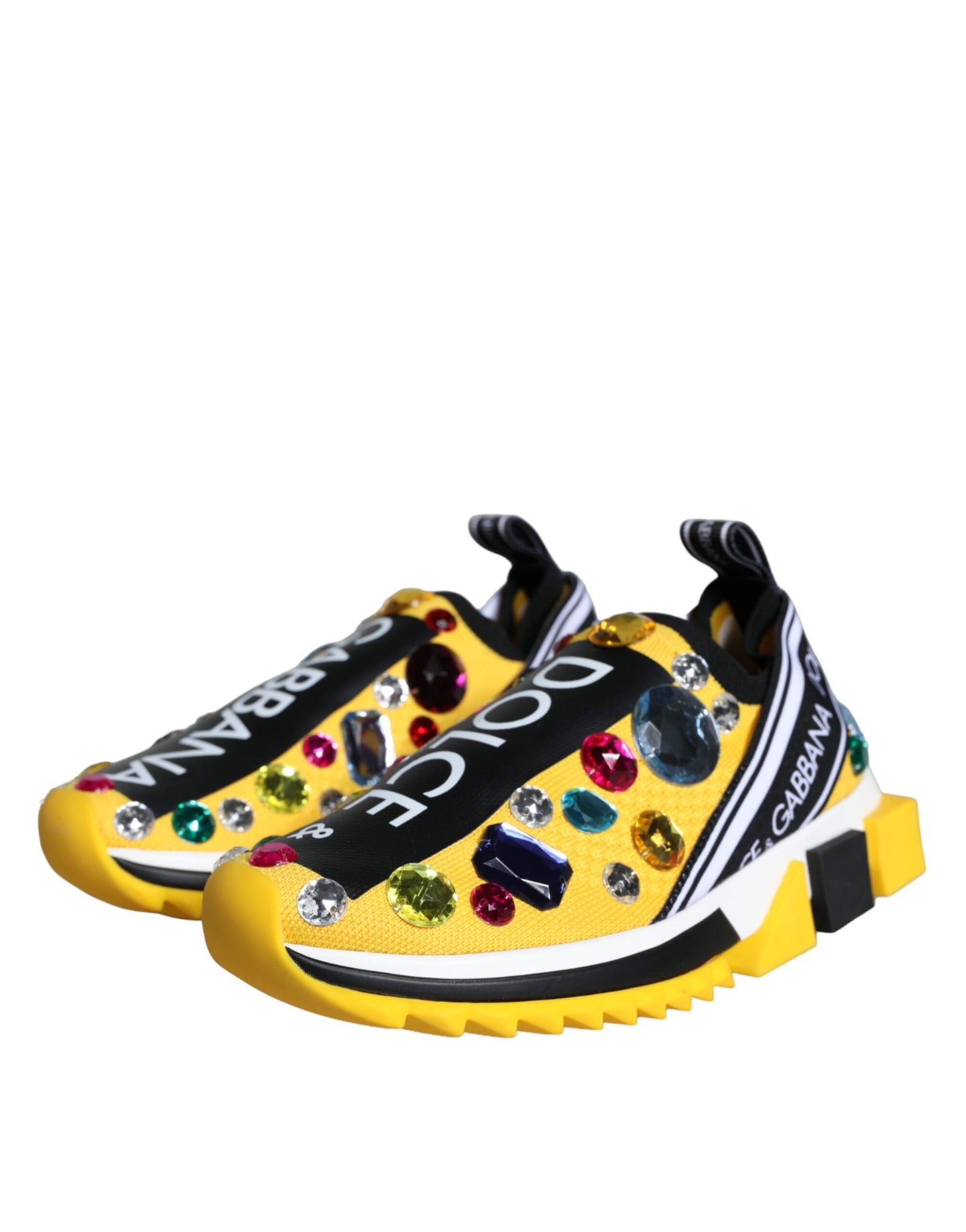 Dolce &amp; Gabbana Sneakers con cristalli Sorrento gialli Scarpe da donna