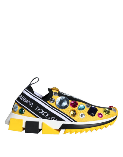 Dolce &amp; Gabbana Sneakers con cristalli Sorrento gialli Scarpe da donna