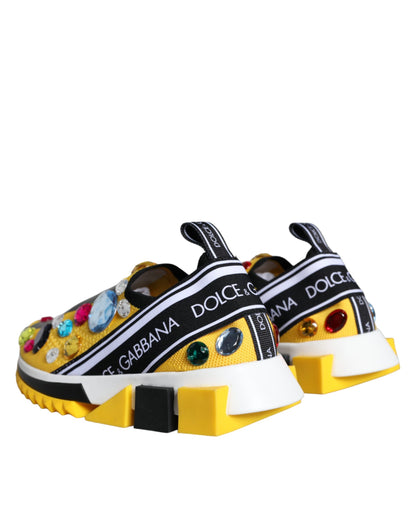 Dolce &amp; Gabbana Sneakers con cristalli Sorrento gialli Scarpe da donna