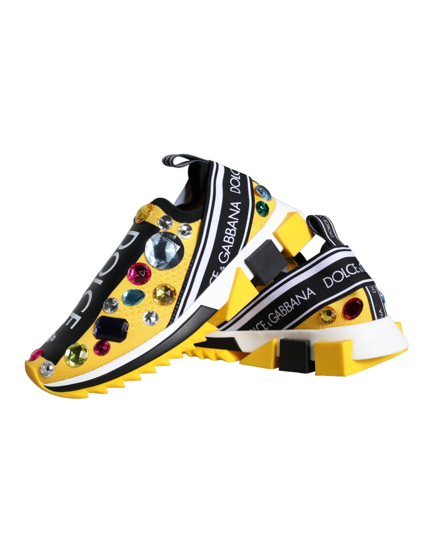 Dolce &amp; Gabbana Sneakers con cristalli Sorrento gialli Scarpe da donna