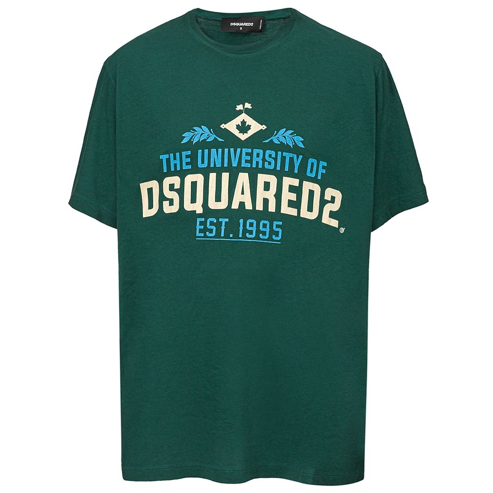 T-shirt in cotone verde Dsquared²