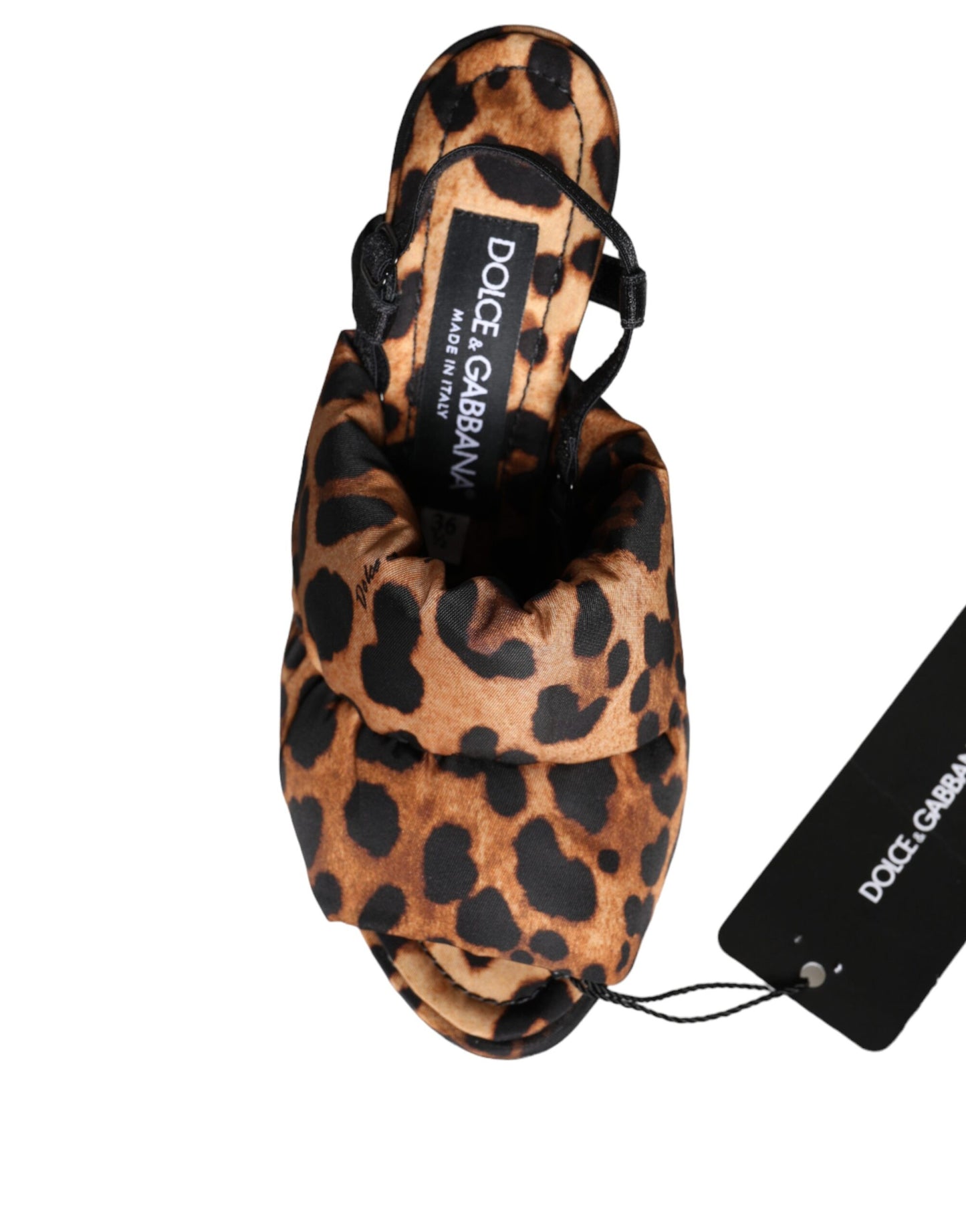 Dolce & Gabbana Brown Leopard Keira Slingback Sandals Shoes