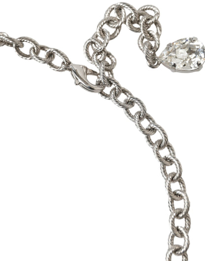 Collana con ciondolo in ottone e cristalli trasparenti Dolce &amp; Gabbana in argento e rose