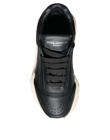 Dolce &amp; Gabbana Nero Bianco DAYMASTER Pelle Sneakers Scarpe