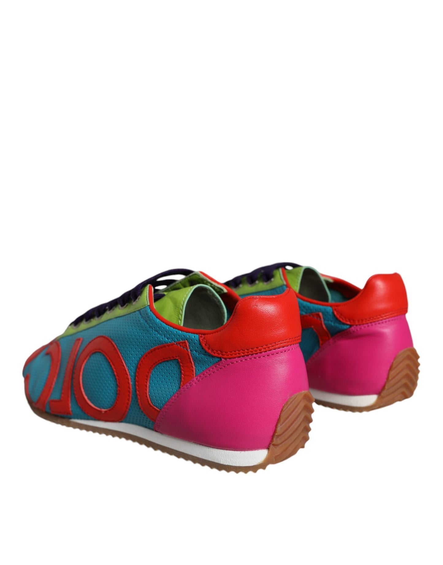 Dolce &amp; Gabbana Multicolor Leather Logo Casual Sneakers Scarpe