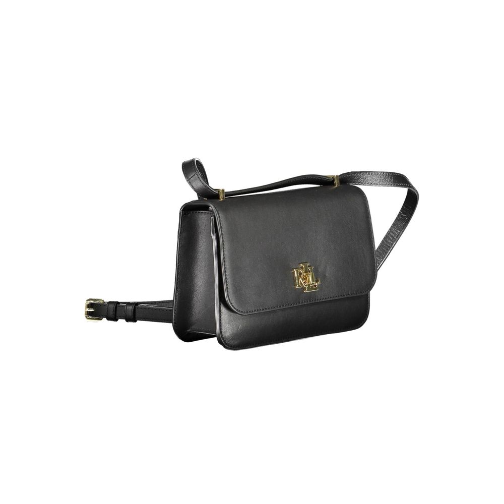 Borsa a mano in pelle nera Ralph Lauren