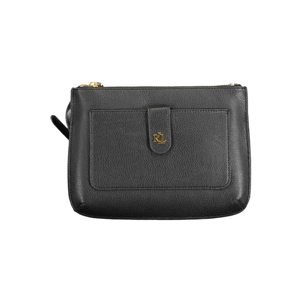 Borsa a mano in pelle nera Ralph Lauren