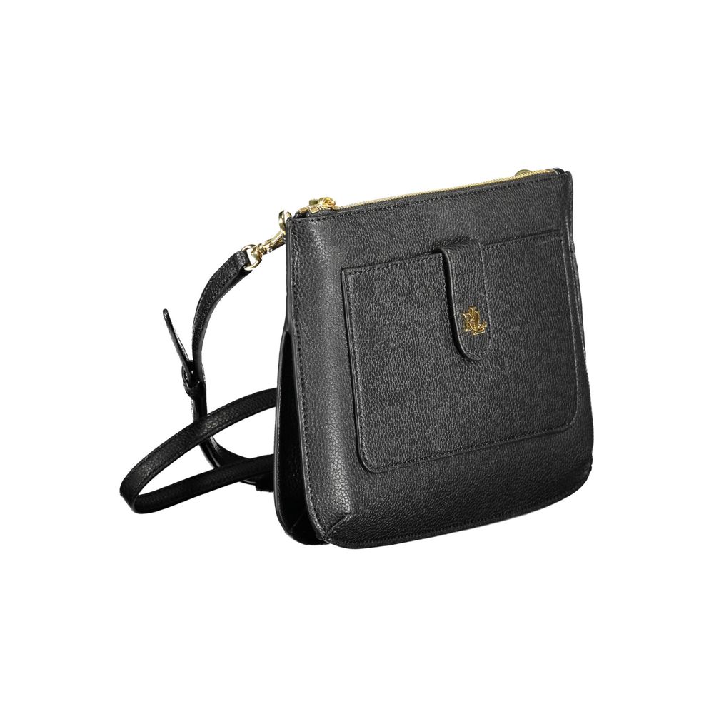 Borsa a mano in pelle nera Ralph Lauren