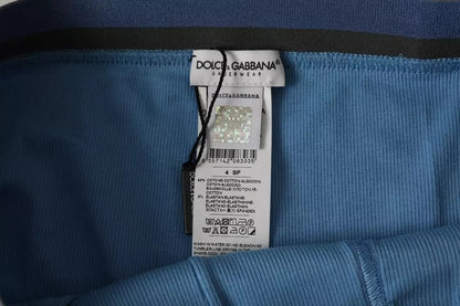 Dolce & Gabbana Blue Cotton Blend Regular Boxer Shorts Underwear