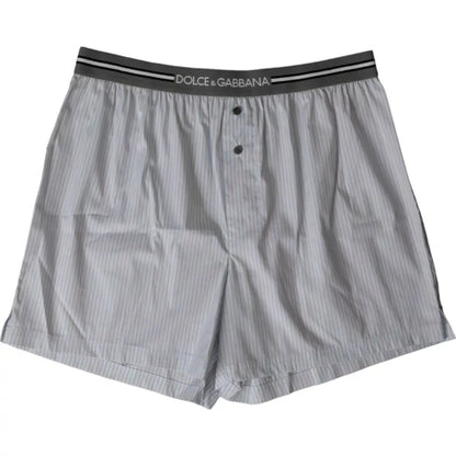 Dolce & Gabbana Gray Stripes Cotton Blend Boxer Shorts Underwear