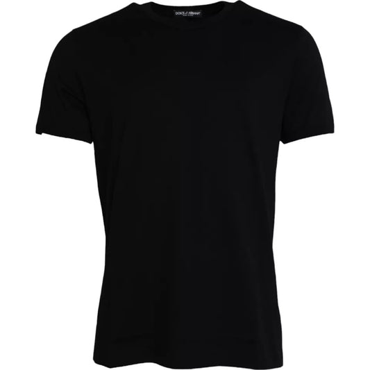 Dolce &amp; Gabbana T-shirt girocollo a maniche corte in cotone nero