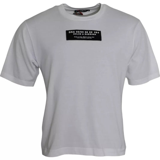 Dolce &amp; Gabbana T-shirt casual da uomo con applicazione DG in cotone bianco