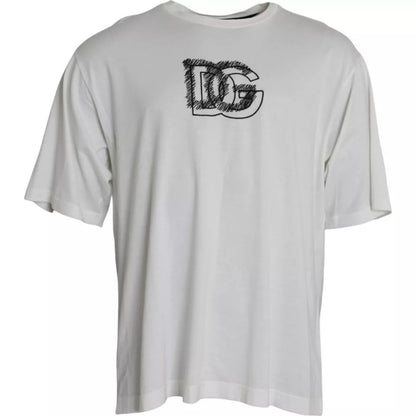 Dolce &amp; Gabbana T-shirt girocollo a maniche corte con logo bianco