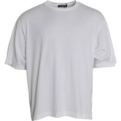 T-shirt girocollo a maniche corte in cotone bianco Dolce &amp; Gabbana