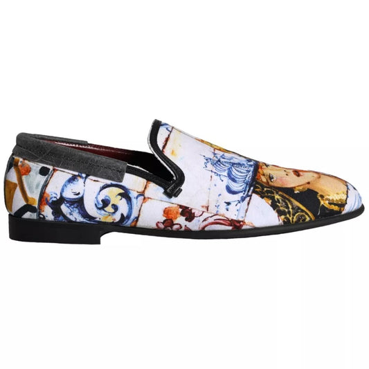 Dolce &amp; Gabbana Multicolor Madonna Majolica Amalfi Uomo Mocassini Scarpe