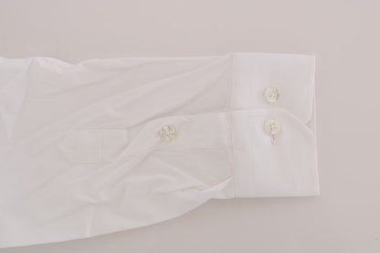 Moschino Elegant White Slim-Fit Cotton Shirt