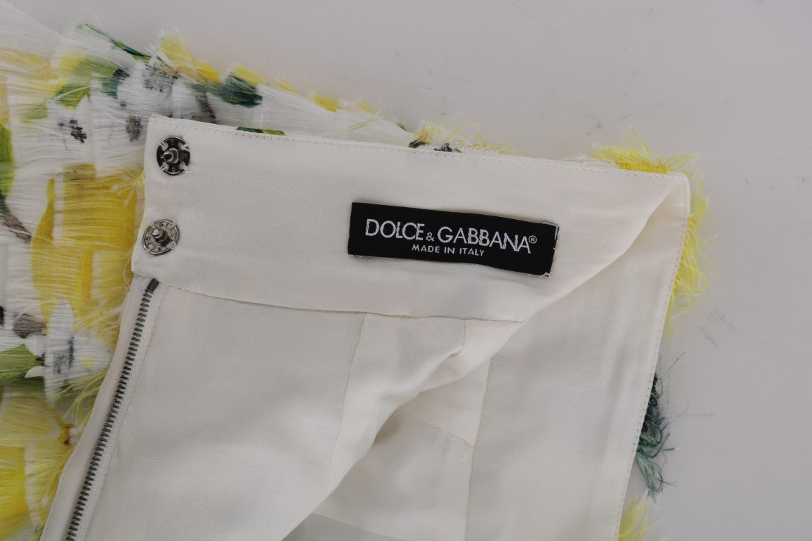 Dolce &amp; Gabbana Gonna a tubino con frange con stampa limone