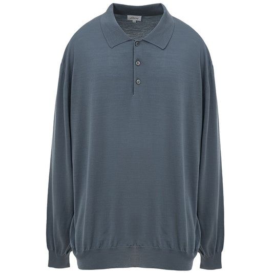 Brioni Gray Wool Polo Shirt