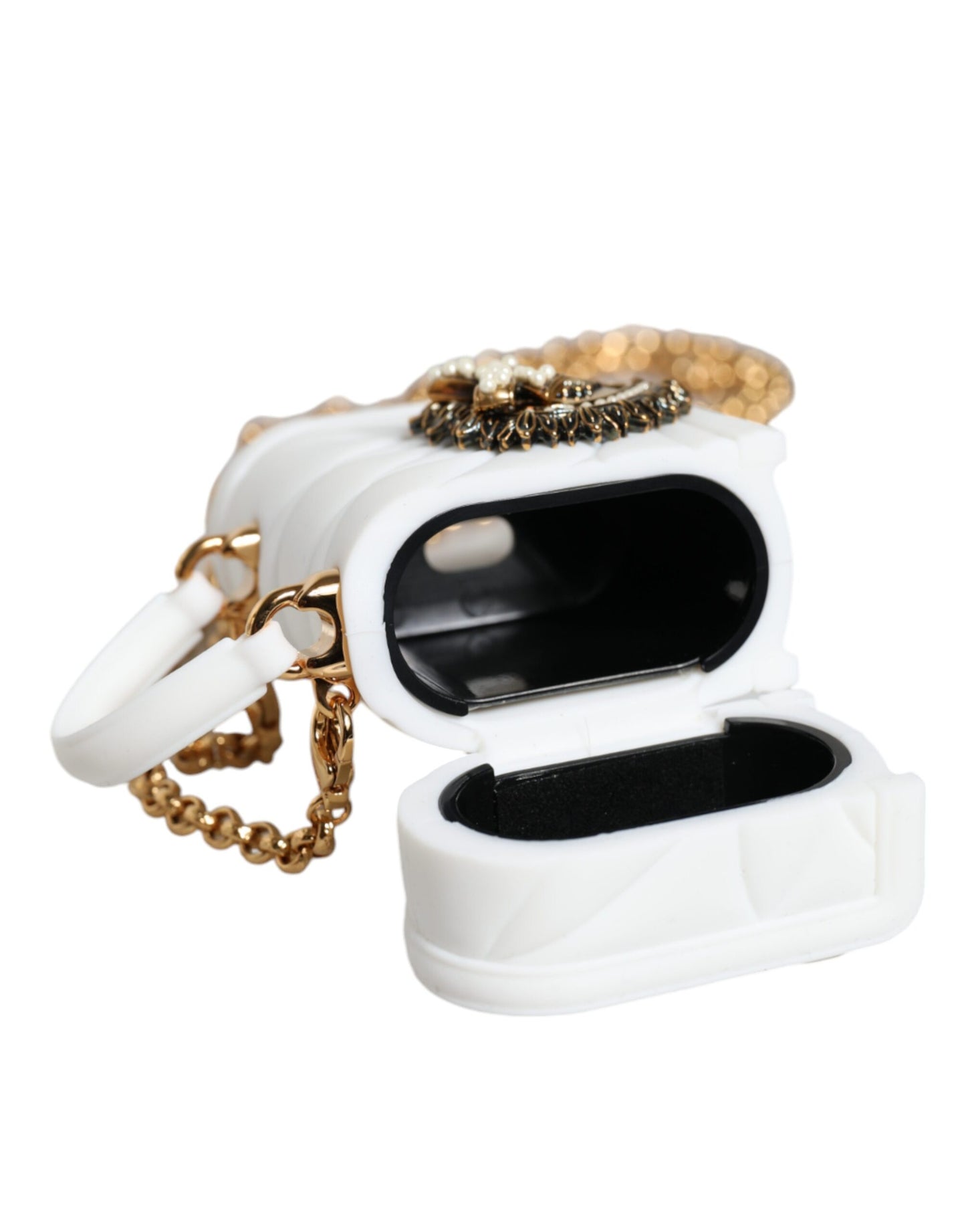 Dolce & Gabbana White Silicone Devotion Heart Cover Hand Bag Airpod Case