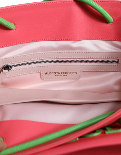 Alberta Ferretti Pink Leather Weekend Wednesday Shopping Tote Bag