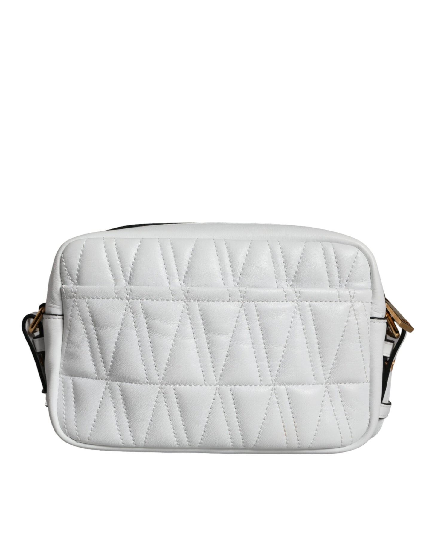 Versace White Quilted Nappa Leather Crossbody Shoulder Bag