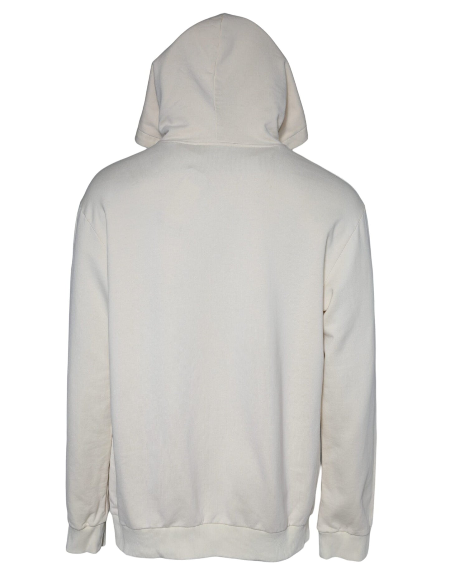 Dolce & Gabbana Off White Cotton Hooded Pullover Sweater