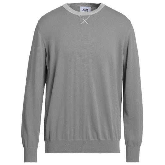 Alpha Studio Gray Wool Sweater