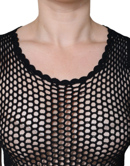 Dolce & Gabbana Black Mesh See Through Sleeveless Tank Top