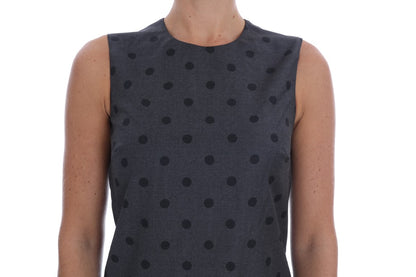 Dolce & Gabbana Chic Sleeveless Polka Dot Wool Dress