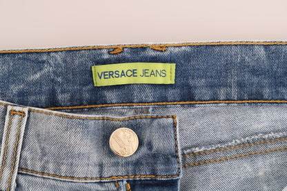 Versace Jeans Jeans slim fit strappati blu chiaro chic