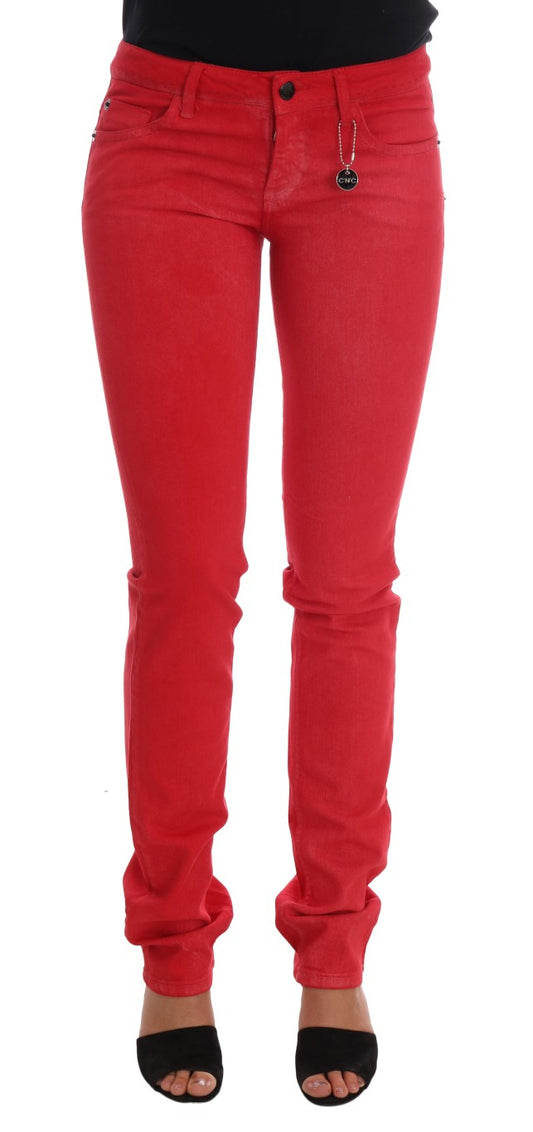 Costume National Radiant Red Jeans super slim firmati