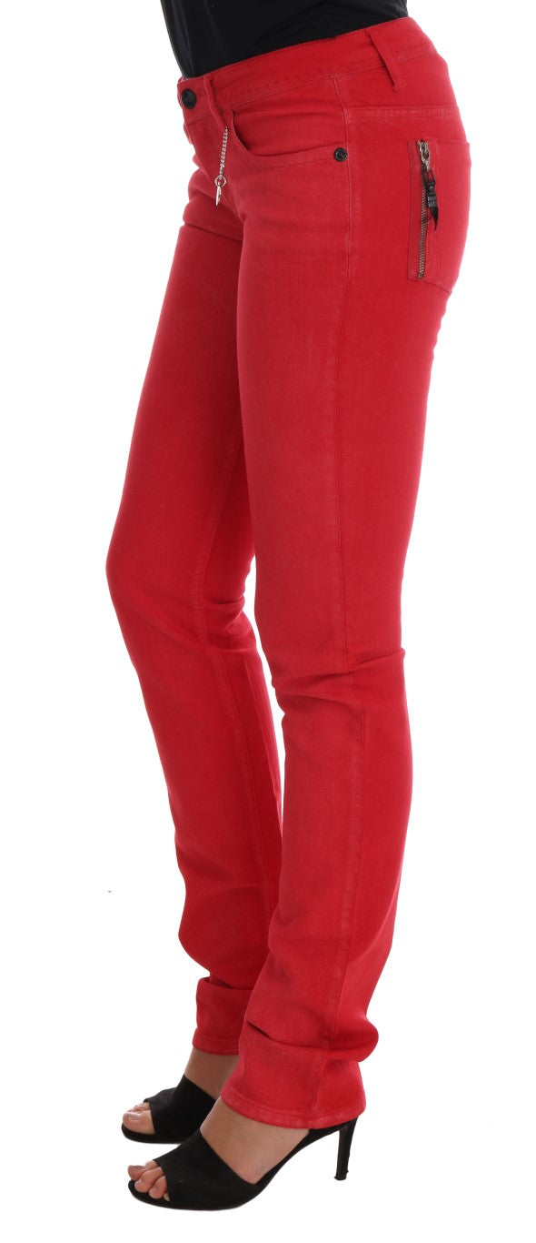 Costume National Radiant Red Jeans super slim firmati