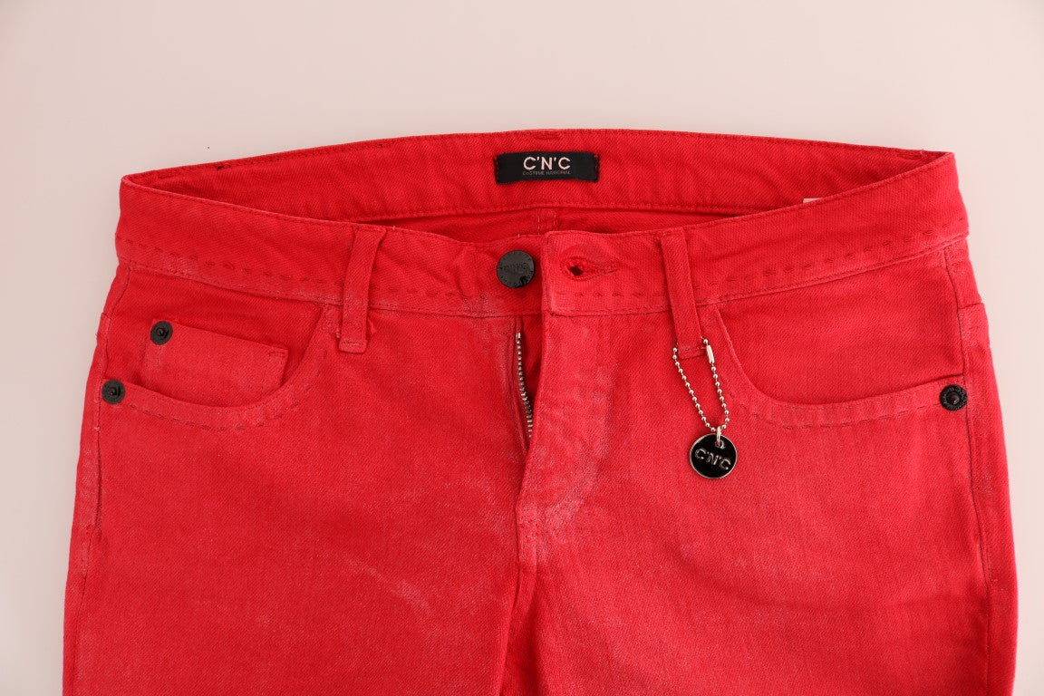 Costume National Radiant Red Jeans super slim firmati