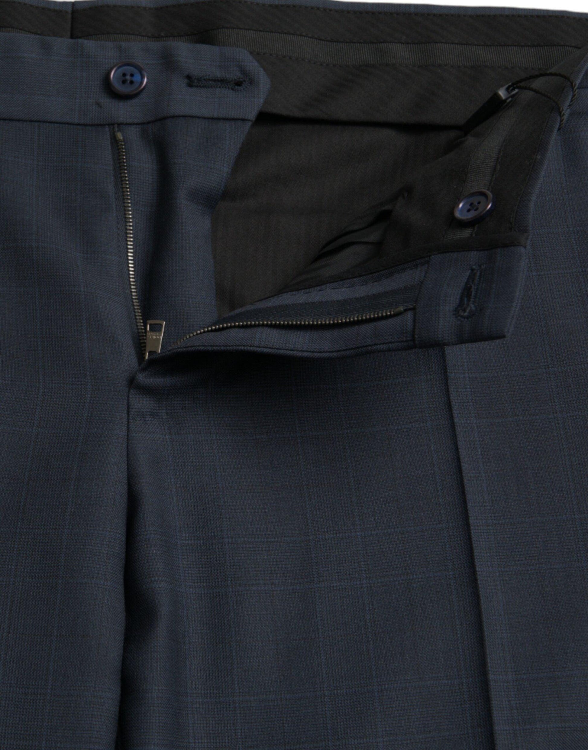 Dolce & Gabbana Blue Wool Men Skinny Dress Pants - PER.FASHION
