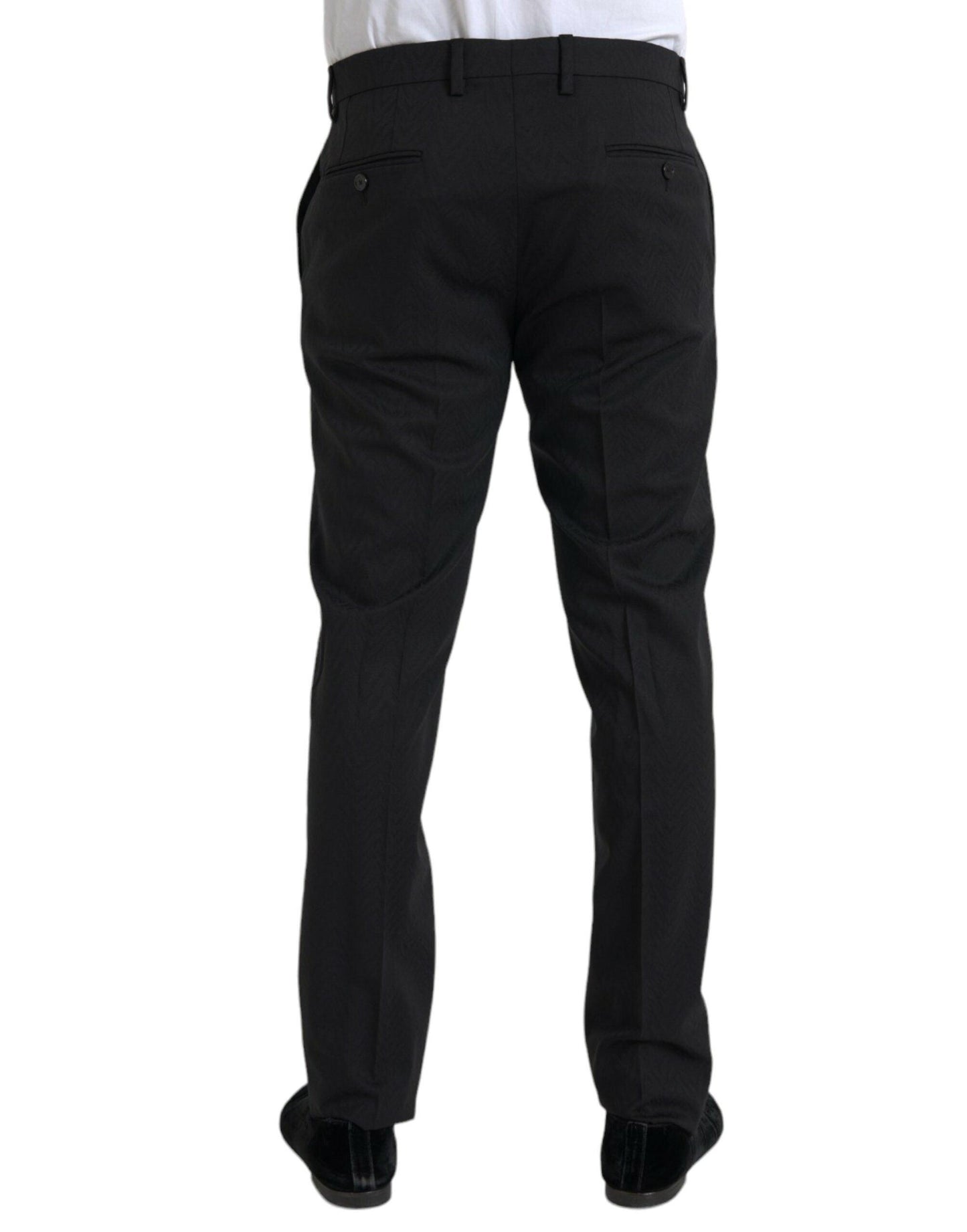 Dolce & Gabbana Black Wool Men Skinny Dress Pants - PER.FASHION
