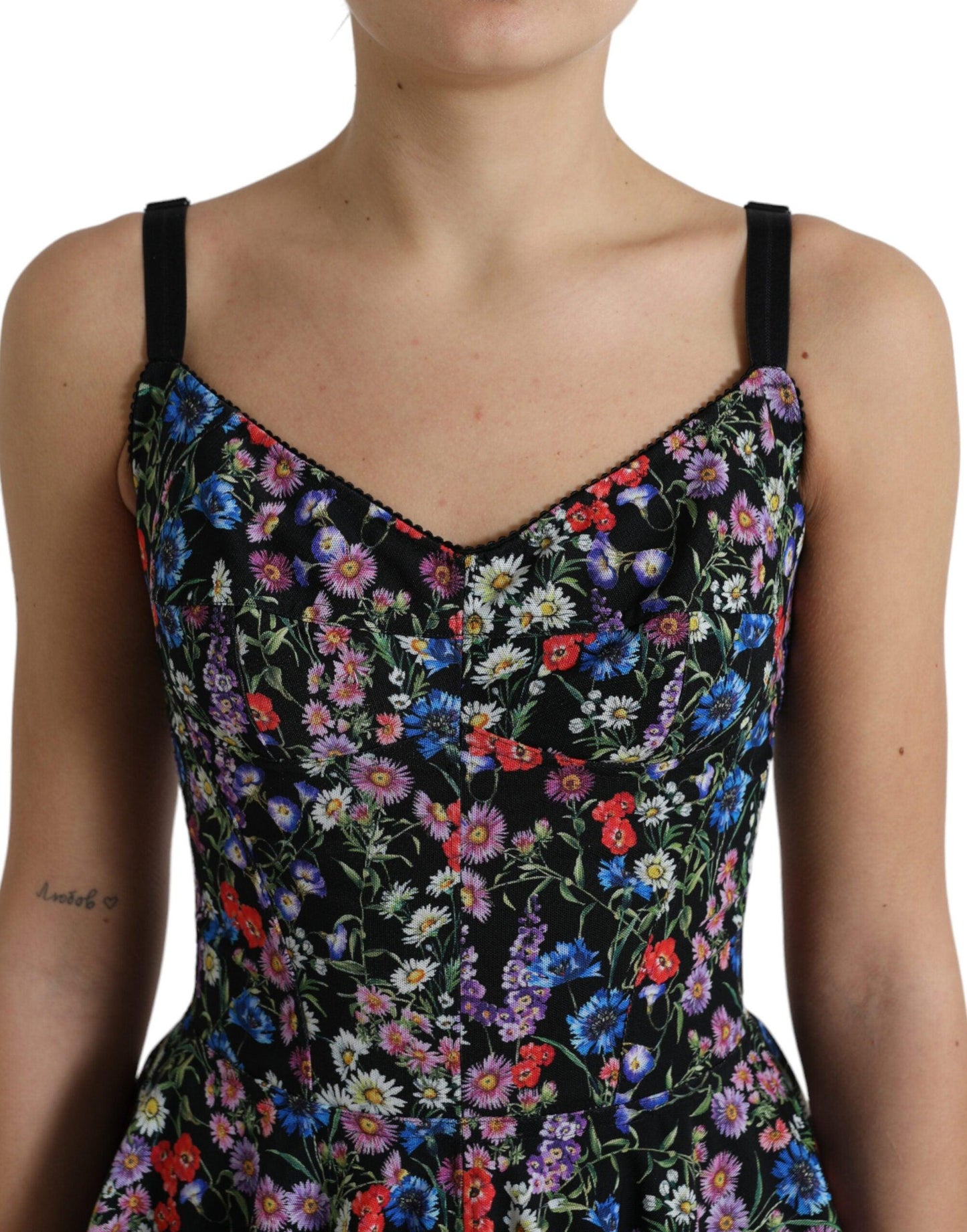 Dolce & Gabbana Elegant Floral A-Line Mini Dress - PER.FASHION