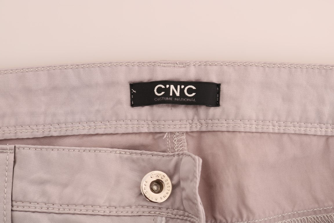 Costume National Chic Jeans firmati slim fit beige