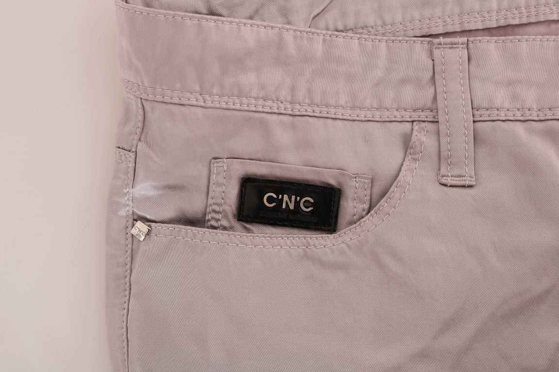 Costume National Chic Jeans firmati slim fit beige