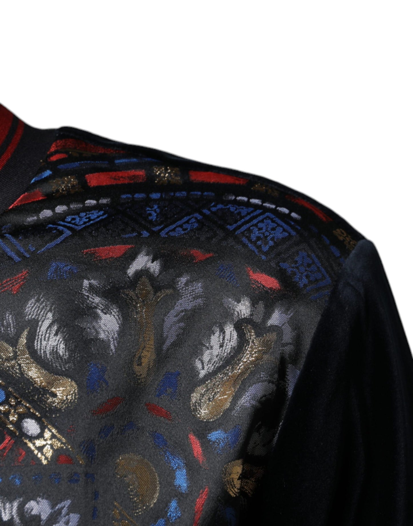 Dolce & Gabbana Multicolor Jacquard Crew Neck Sweatshirt Sweater