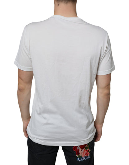 Dolce & Gabbana White Cotton DG Logo Print T-shirt