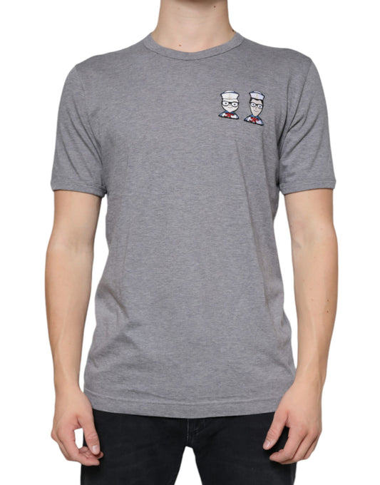 Dolce &amp; Gabbana T-shirt a maniche corte in cotone grigio #DGFamily