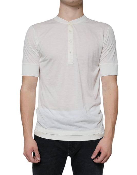 Dolce &amp; Gabbana T-shirt a maniche corte in cotone bianco sporco