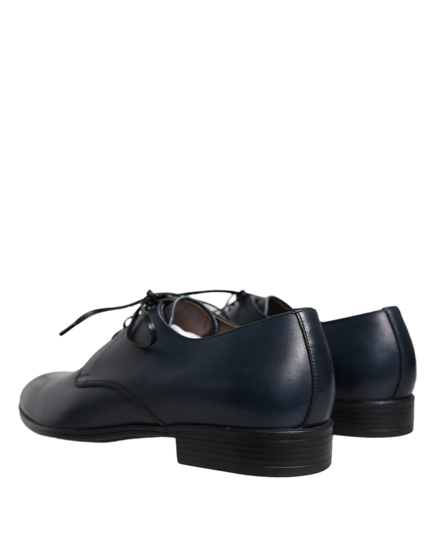 Dolce & Gabbana Navy Blue Leather Derby Dress Formal Shoes