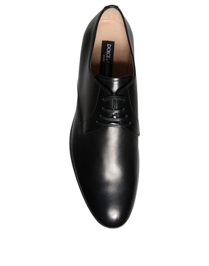 Dolce & Gabbana Black Leather Derby Formal Dress Shoes