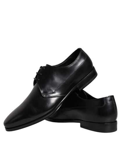 Dolce & Gabbana Black Leather Derby Formal Dress Shoes