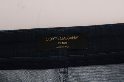 Minigonna in denim blu chic Dolce &amp; Gabbana